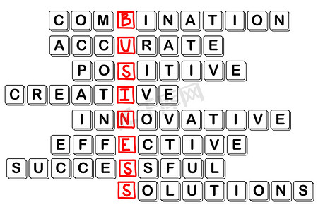业务的首字母缩略词概念-组合、准确、积极、创造