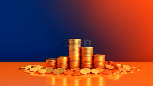 金币背景图片_银行储蓄货币金币钱堆背景