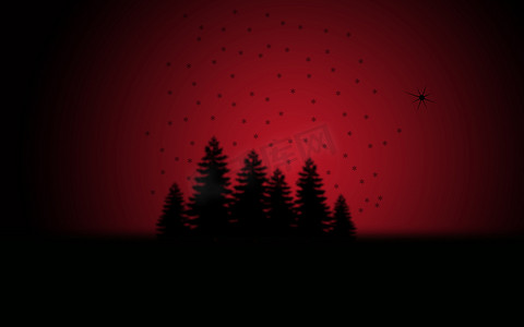 发光鹿角摄影照片_红色和黑色的圣诞背景