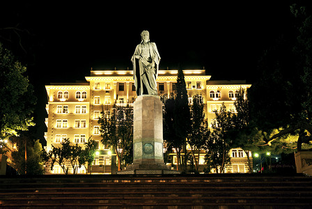 巴库摄影照片_阿塞拜疆巴库城市夜景