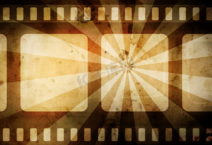 电影边框摄影照片_带有深色边框和光线的温暖复古电影背景