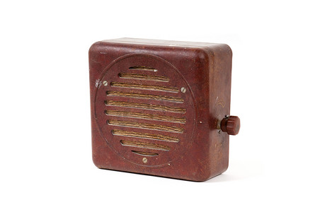 防震避险常识摄影照片_1960 年的旧防震重型收音机