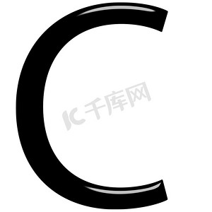 艺术字体c摄影照片_3d 字母 C