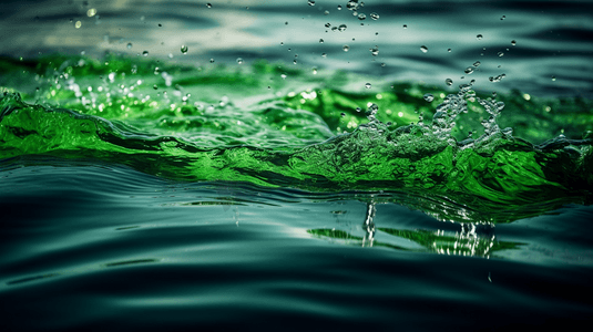 绿水青山艺术字摄影照片_水中有绿水