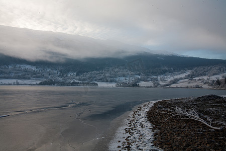 挪威的冬季景观