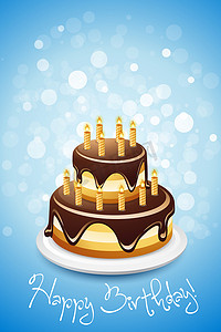 蛋糕生日快乐卡