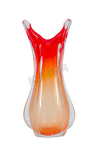 白色装饰玻璃吹制手工红色花瓶