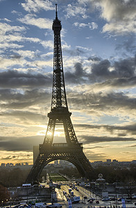 La Tour Eiffel - 巴黎埃菲尔铁塔的冬季日出，查看 f