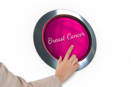 手压粉红色按钮以提高对乳腺癌的认识