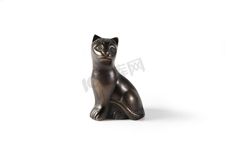青铜黑猫雕像