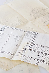 旧文件的建筑计划和项目文件