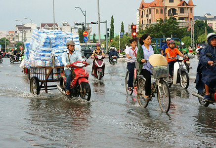 胡志明市，洪水泛滥