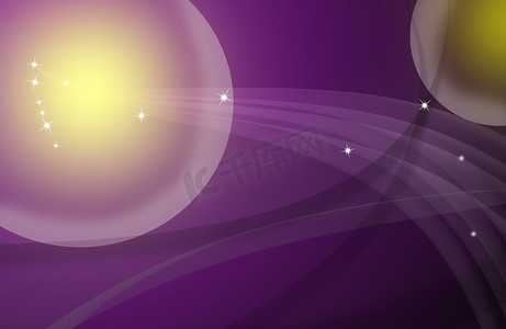 圆形线条几何摄影照片_抽象线条和圆形，紫色背景