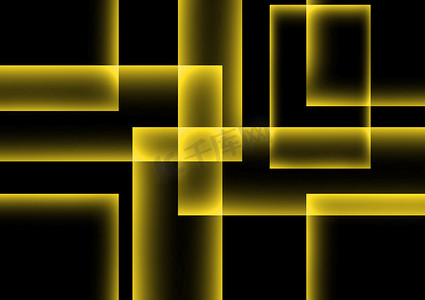 深色桌面摄影照片_深色背景上的抽象方形黄色