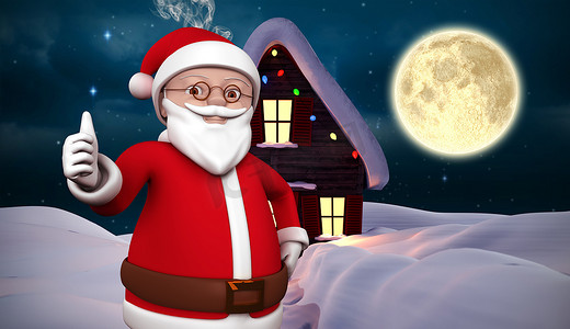 可爱星星卡通摄影照片_可爱卡通圣诞老人的合成形象