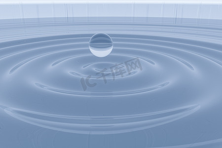 通过流体模拟、3d 渲染的透明波液体波纹