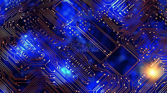蓝色电路背景图片_科技电子电路芯片