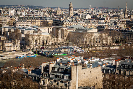 巴黎风景摄影照片_俯瞰巴黎的屋顶