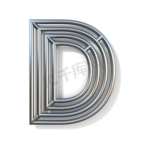 线轮廓字体字母 D 3d