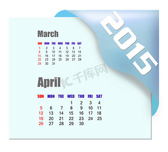 日历标签摄影照片_2015 年 4 月-日历系列