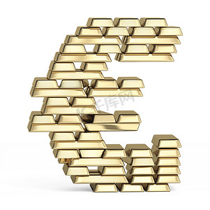 股票字体摄影照片_从金条的欧元符号
