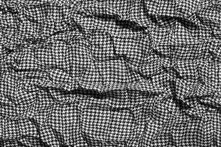 服装印花摄影照片_织物上的抽象几何黑白印花