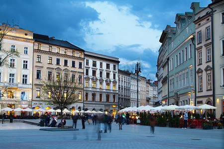 欧洲小镇摄影照片_克拉科夫市在波兰，欧洲