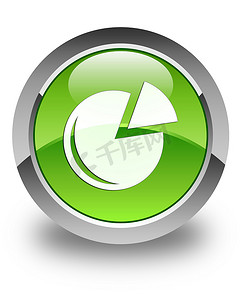 柱状图分析摄影照片_图形图标有光泽的绿色圆形按钮