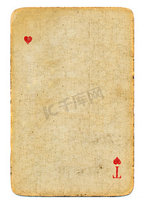 古色古香的扑克牌红桃纸背景隔离