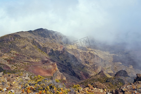 哈雷阿卡拉火山和火山口毛伊岛夏威夷，火山口山的斜坡