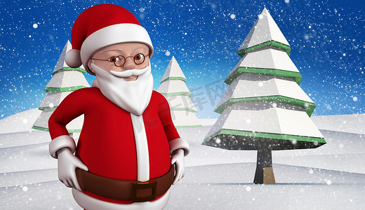 可爱清晰摄影照片_可爱卡通圣诞老人的合成形象