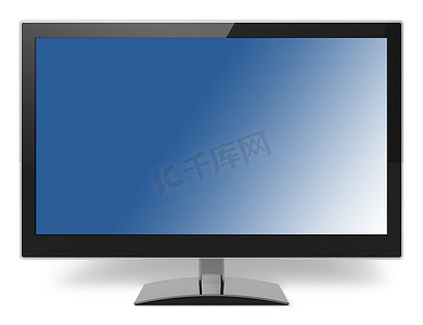 蓝色液晶电视显示器