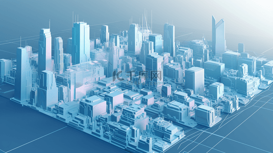 城市虚拟背景图片_3D立体城市模型概念