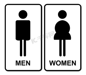 男女平等漫画摄影照片_男女洗手间标志