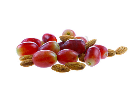 红葡萄和杏仁