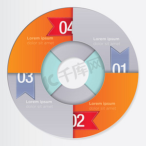 创意信息图表摄影照片_现代圆形信息图表模板