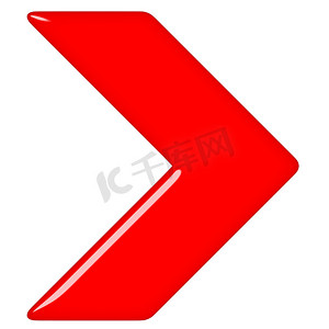红色指示箭头摄影照片_3D 光面红色箭头