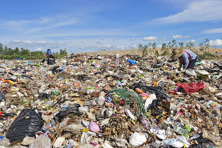 一堆生活垃圾在泰国。
