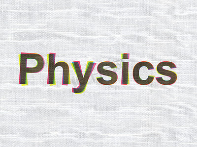 物理教学摄影照片_教育理念： 织物纹理背景上的物理
