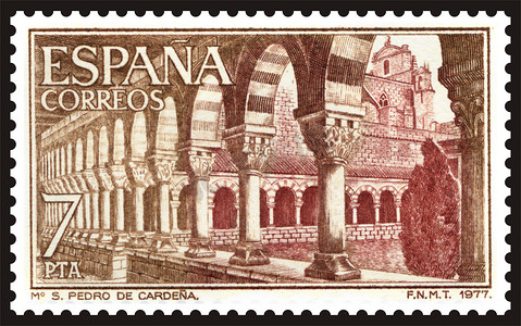 复古西班牙邮票。 