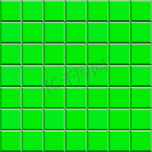 绿色纯色纹理摄影照片_纯色墙纸上的绿色方形图案。