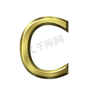 3d 金色字母 c