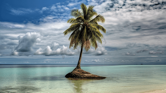 夏天椰子树摄影照片_夏天椰子树自然风景