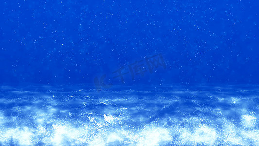 背景与漂亮的蓝色波浪 3D 渲染