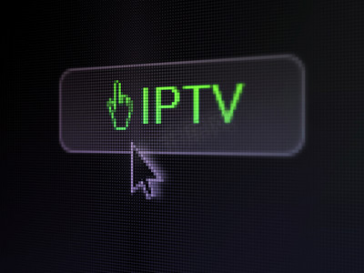 Web 开发概念：数字按钮背景上的 IPTV 和鼠标光标