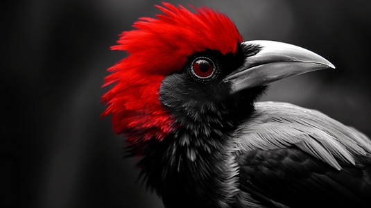 红喙黑白相间的美丽小鸟