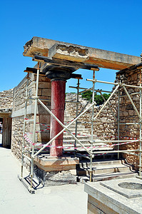 克诺索斯考古遗址的重建工作。