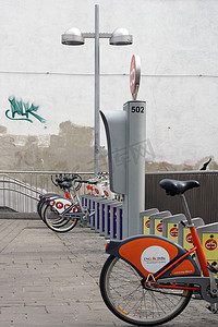公共自行车摄影照片_维也纳自行车租赁系统