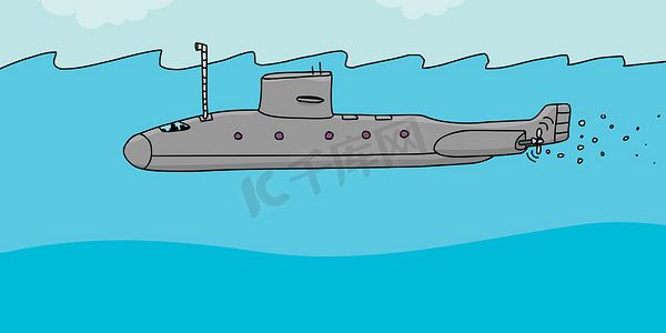 航母和海军摄影照片_潜水艇卡通