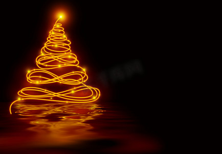 发光的圣诞树摄影照片_发光的圣诞树